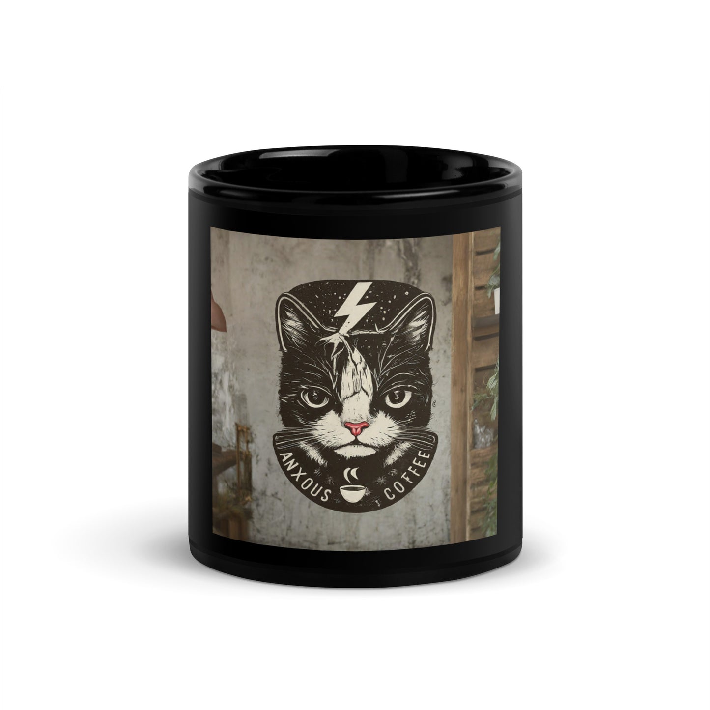 Anxous Black Glossy Mug