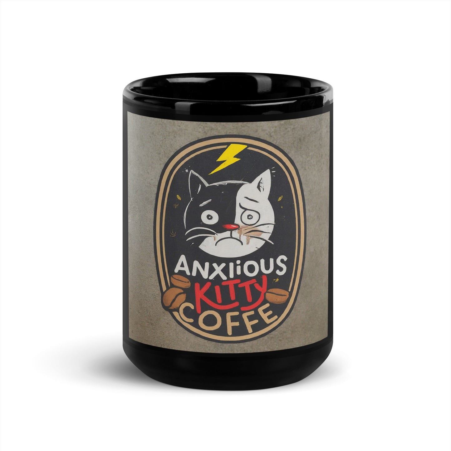 Anxiious Black Glossy Mug