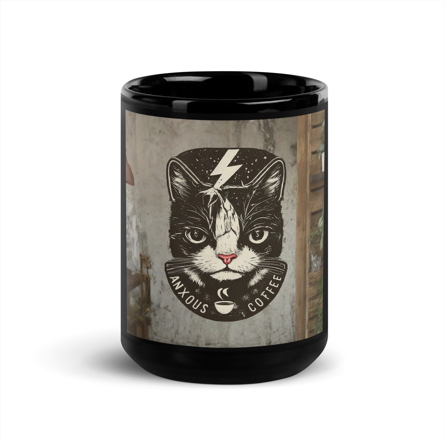 Anxous Black Glossy Mug